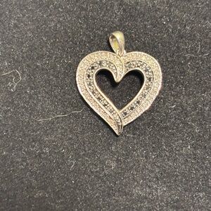 Helzberg Diamonds Silver and Black Heart Necklace